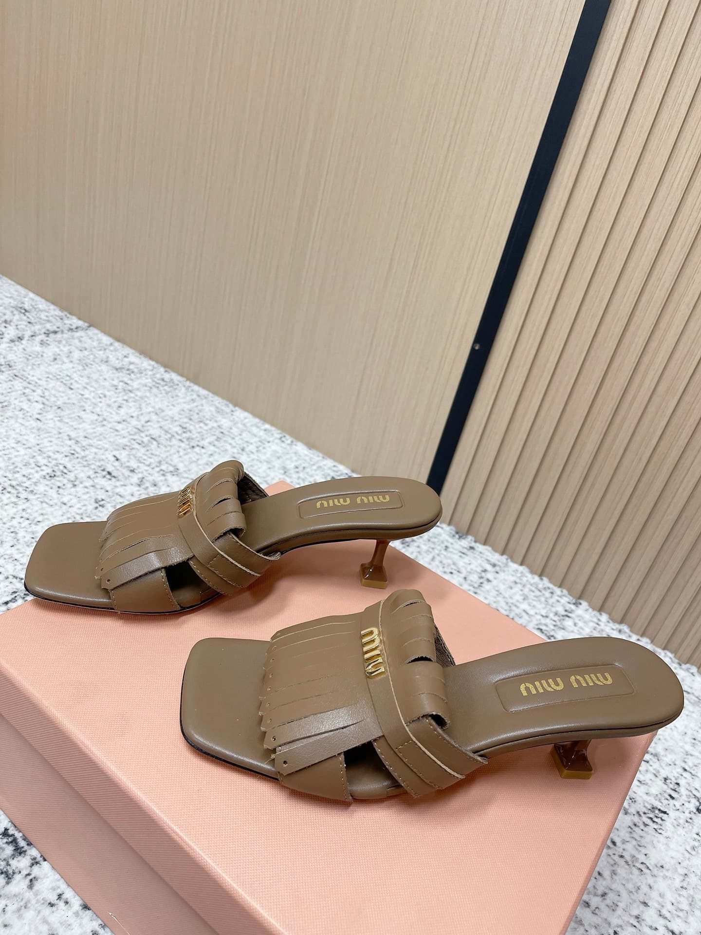 2026 Miu Miu Women Slippers High Heel 5cm
