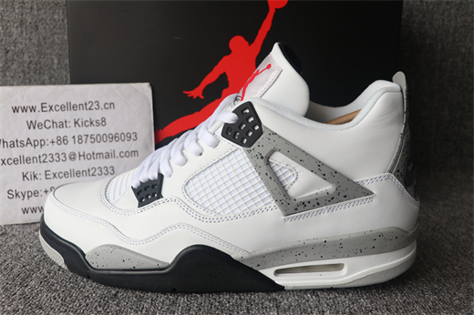 Authentic Nike Air Jordan 4 Retro White Cement