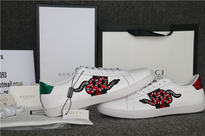 Gucci Men Casual Snakeskin Shoes