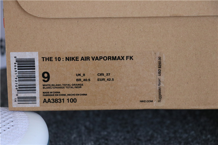 Authentic Off White X Nike Air Vapormax White GS