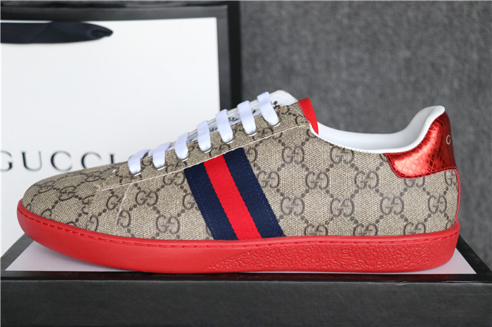 Gucci Low Ace Sneaker Brown Red