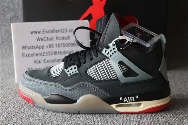 Off White x Nike Air Jordan 4 WMNS Bred