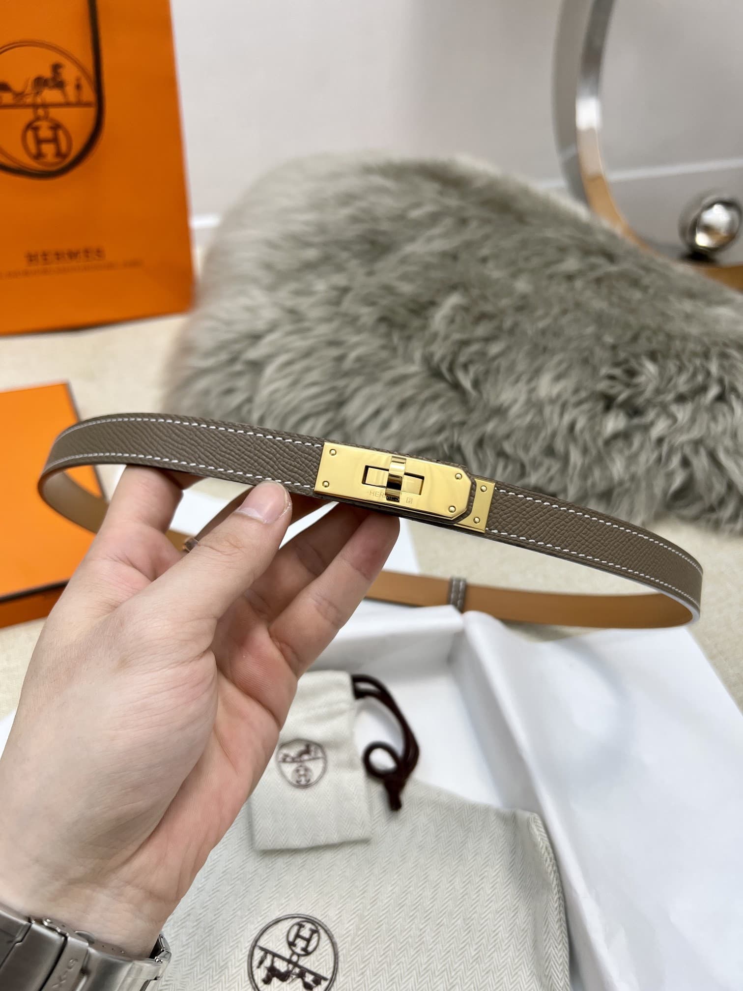Hermes Woman 1.8cm Belt