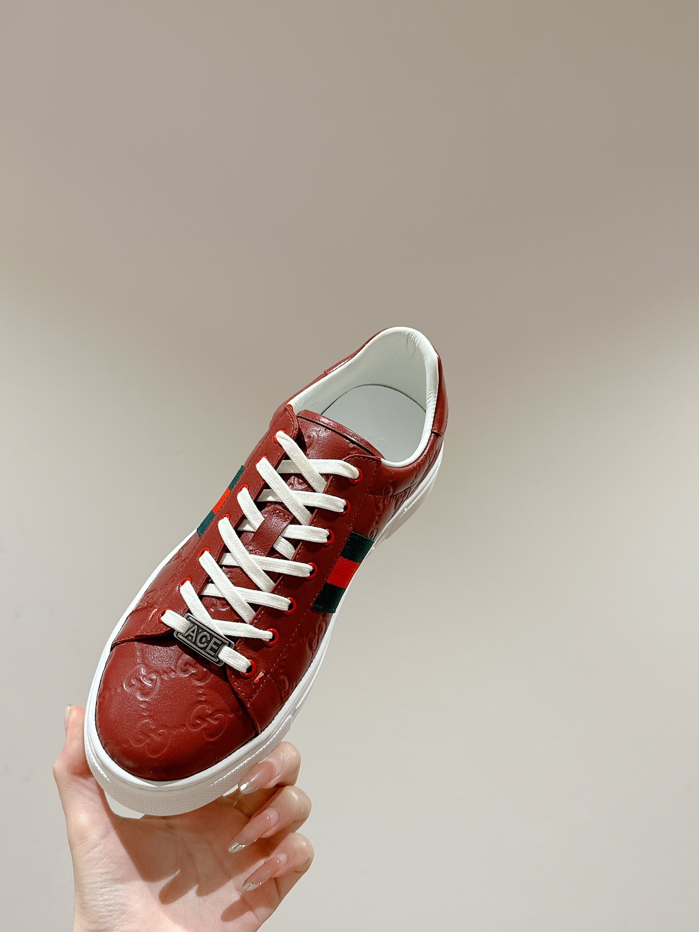 Gucci Ace Couple Shoes Heel High3cm