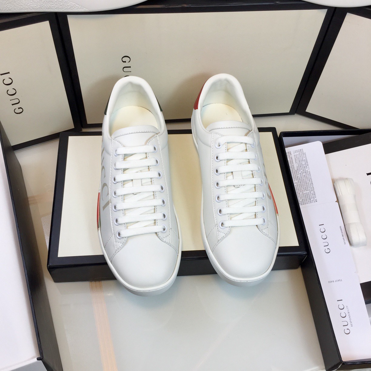 Gucci Ace Couple Shoes Heel High3cm