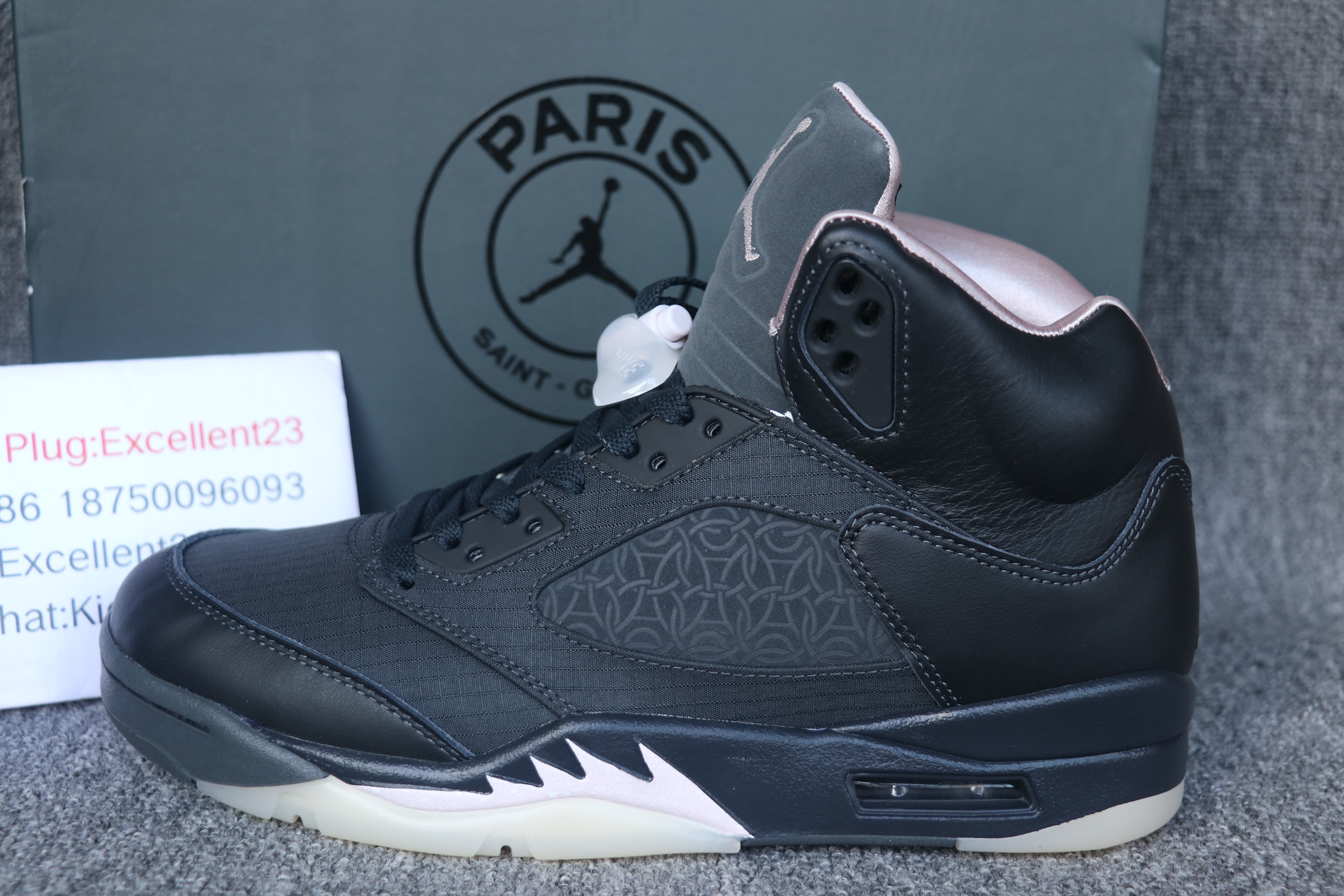 Paris x Air Jordan 5 Black Pink