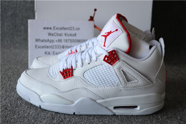 Nike Air Jordan 4 Retro White Metallic Red