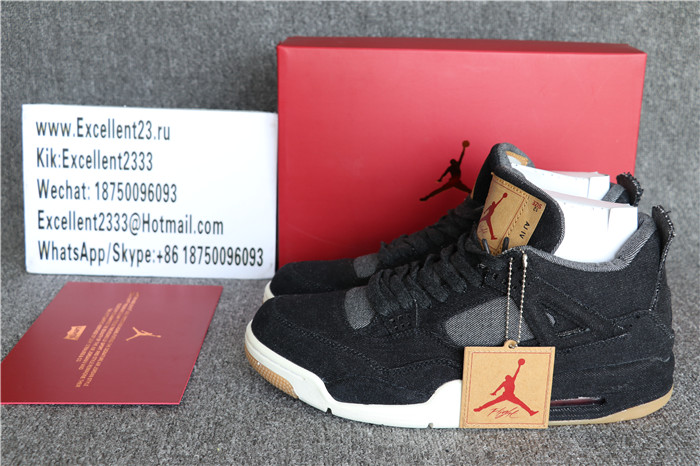 Authentic Levis X Nike Air Jordan 4 Retro Black