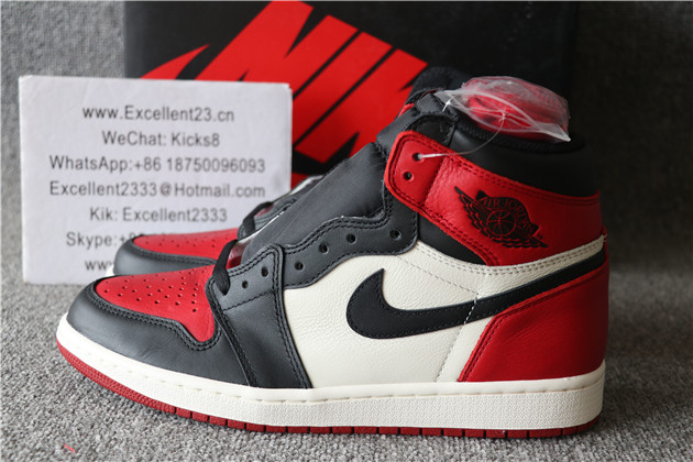 Authentic 2018 Nike Air Jordan 1 Bred Toe