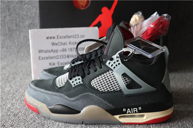 Off White x Nike Air Jordan 4 WMNS Bred