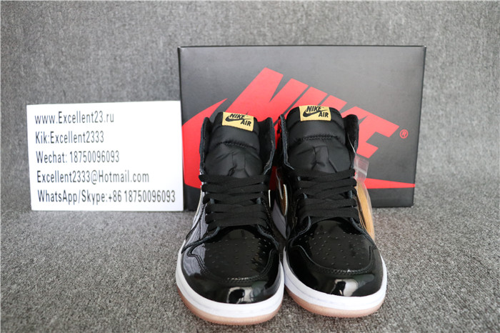 Authentic Nike Air Jordan 1 Retro Black And Metallic Gold