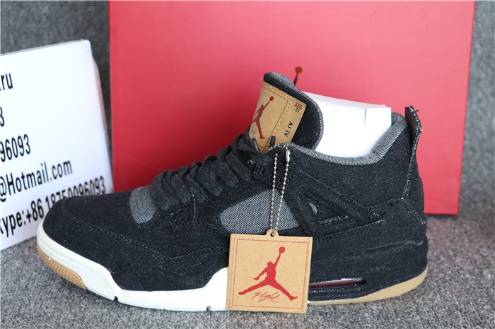 Authentic Levis X Nike Air Jordan 4 Retro Black
