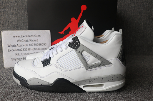 Authentic Nike Air Jordan 4 Retro White Cement