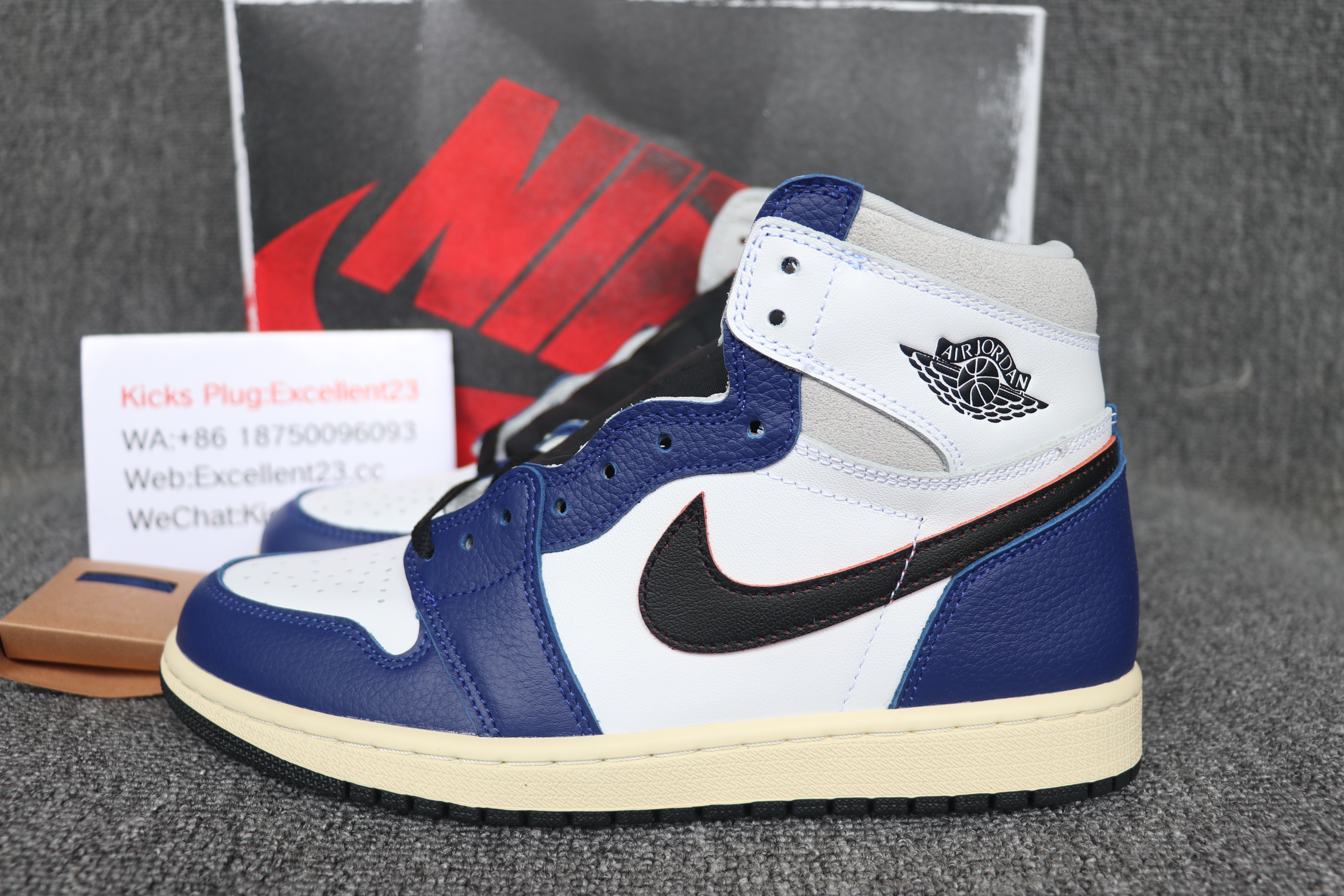 Nike Air Jordan 1 Retro High OG White Deep Royal Blue