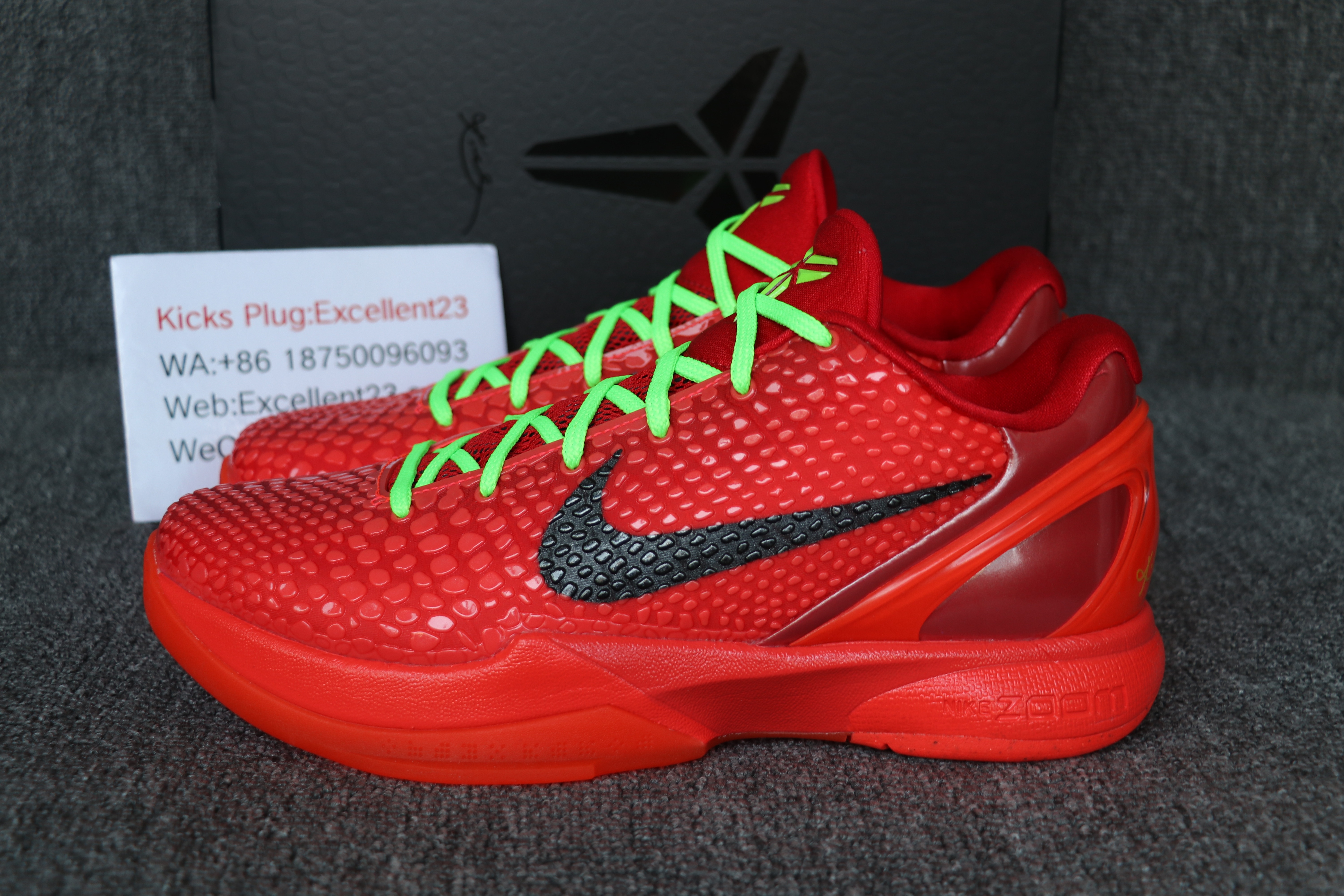 Nike Kobe Bryant 6 RED Reverse Grinch