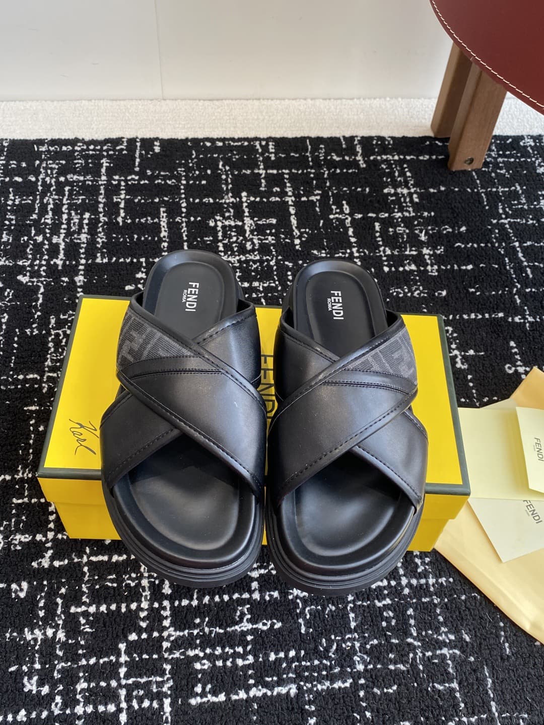 Fendi Man Slippers Heel High 3.0cm