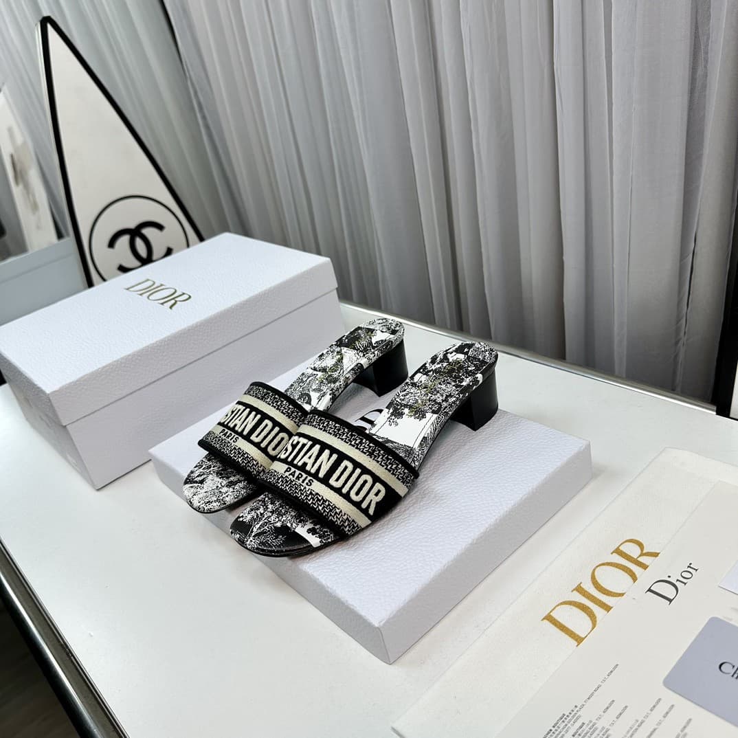 Dior  Slippers Heel High4.5cm