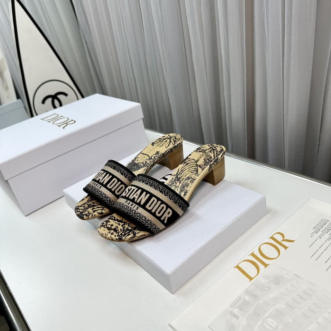 Dior Slippers Heel High4.5cm