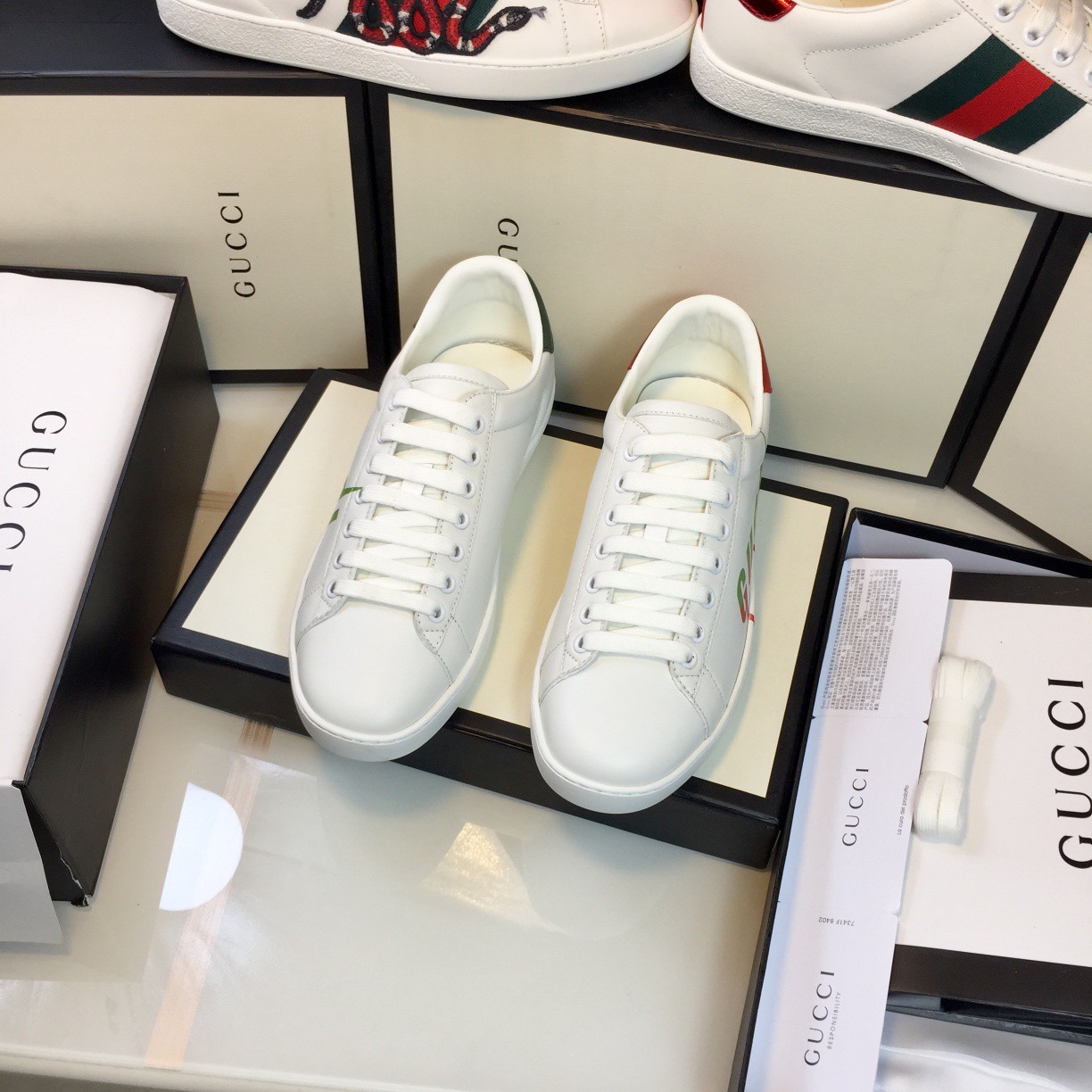 Gucci Ace Couple Shoes Heel High3cm