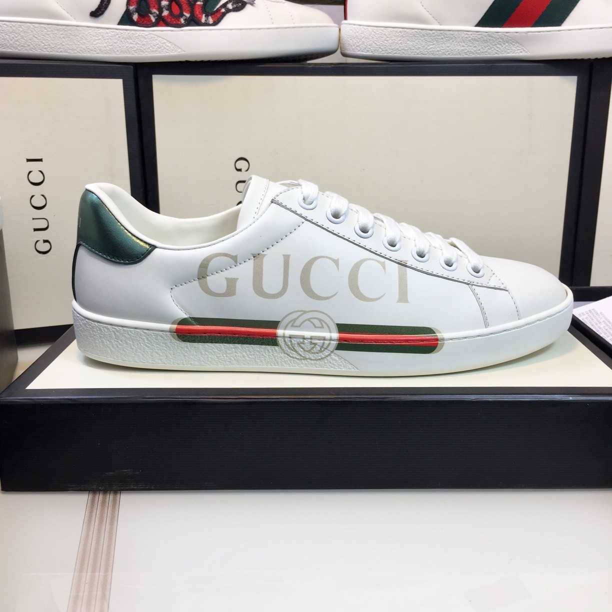 Gucci Ace Couple Shoes Heel High3cm