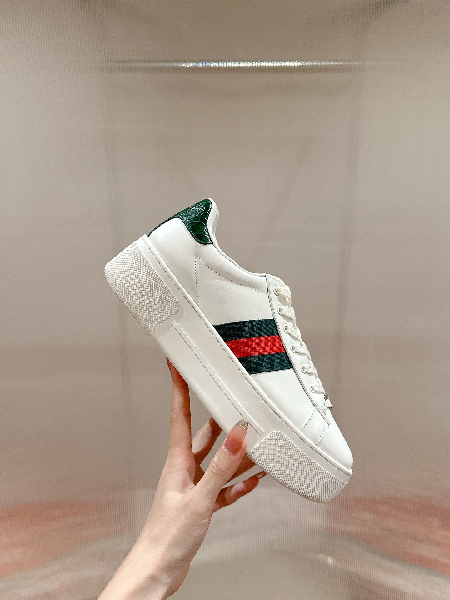 Gucci Ace Couple Shoes Heel High4cm