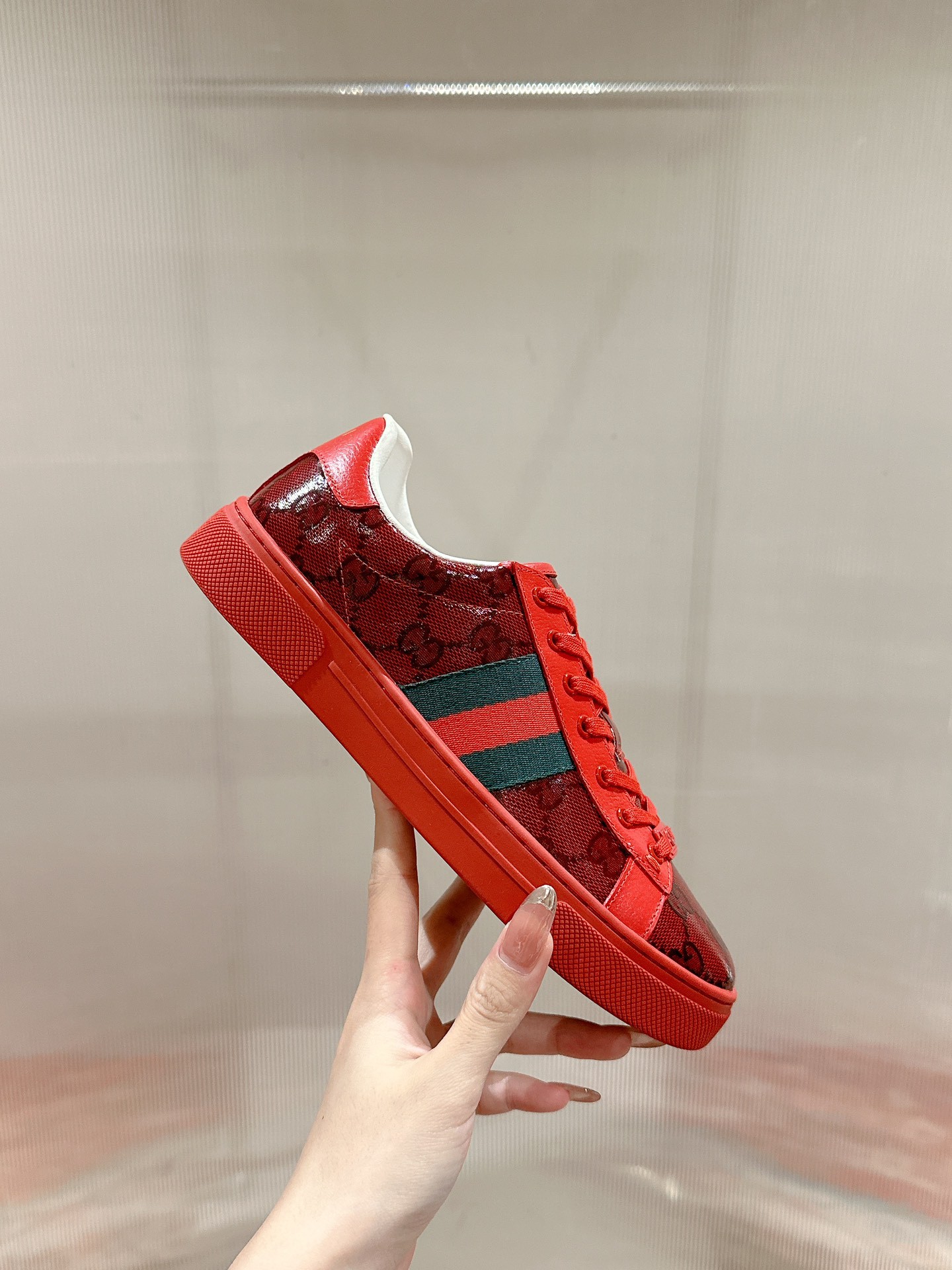 Gucci Ace Couple Shoes Heel High3cm