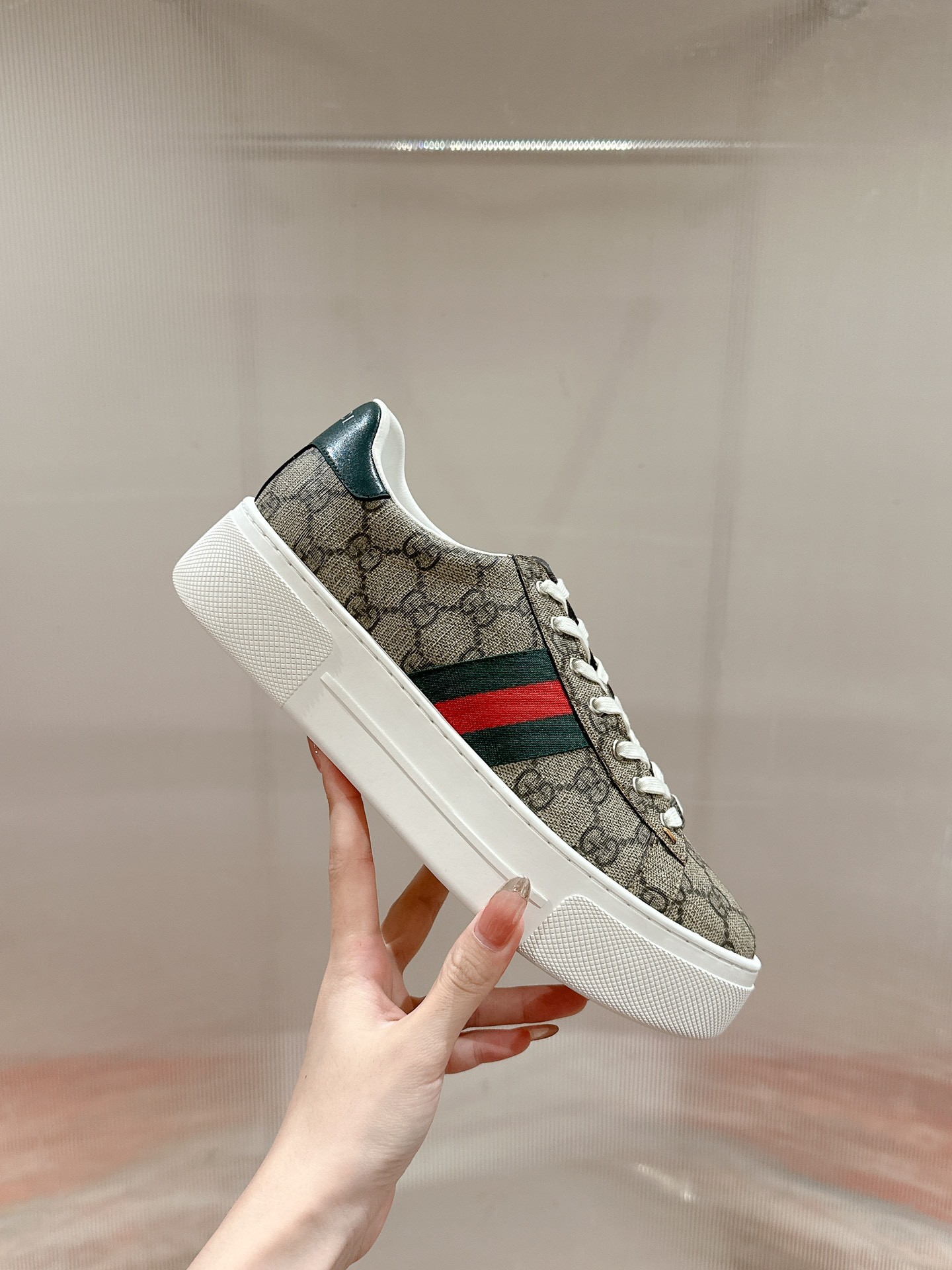 Gucci Ace Couple Shoes Heel High4cm