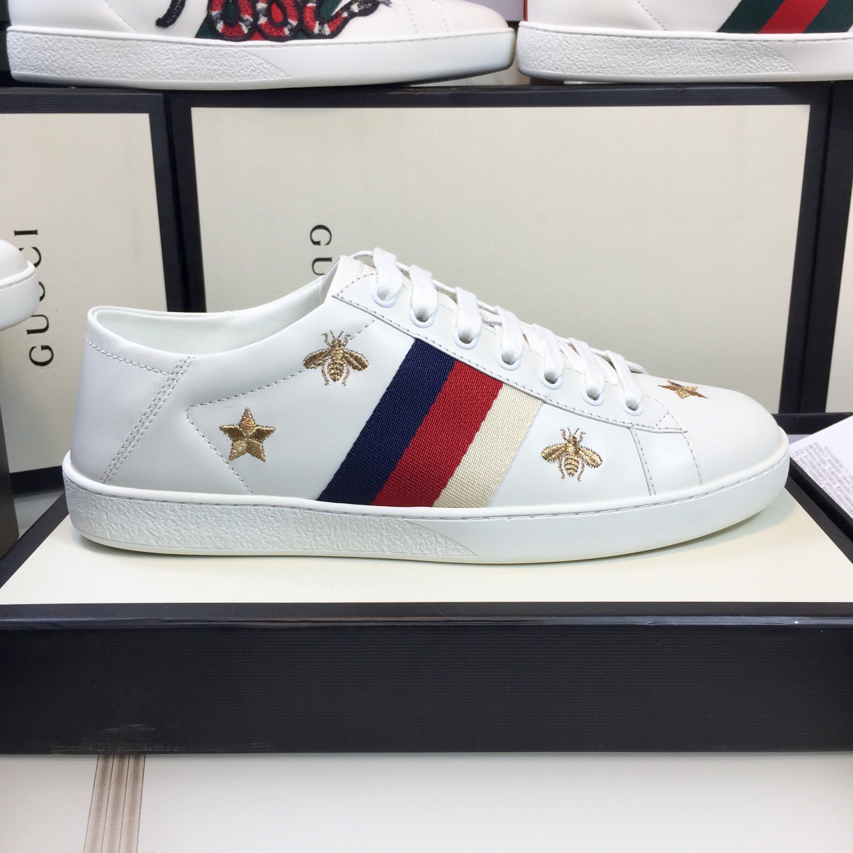 Gucci Ace Couple Shoes Heel High3cm