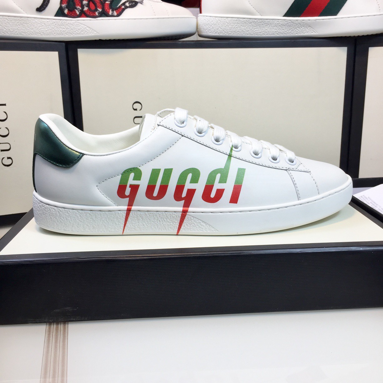 Gucci Ace Couple Shoes Heel High3cm